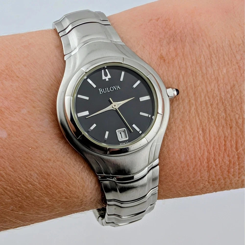 Bulova Corporate Collection 96M33 Women's Black Dial Stainless Steel Watch 6